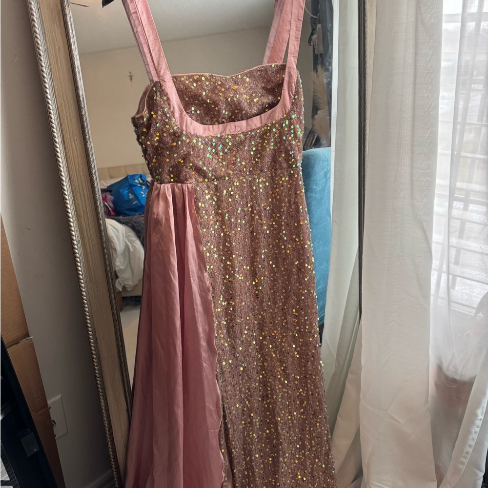 Pink Sequin Evening Gown